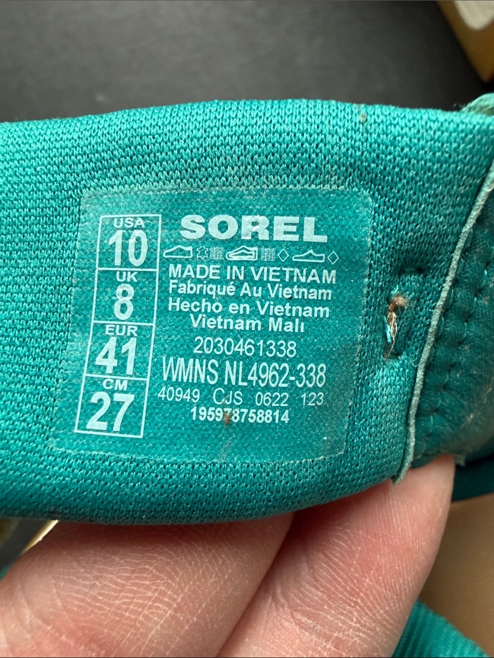 Sorel Turquoise Leather Slingback Platform Sandals Size 10 - Picture 7 of 7